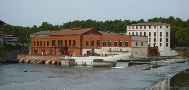 The Bazacle mill and weir on the Garonne at Toulouse