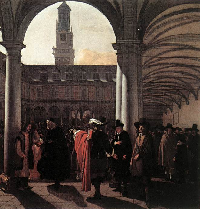 Seventeenth-century view of the courtyard of the Amsterdam Beurs